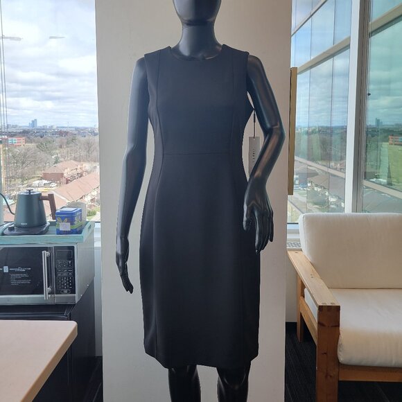 Calvin Klein Womens Sleeveless Scuba Sheath Dress with Princess Seam - Picture 4 of 12